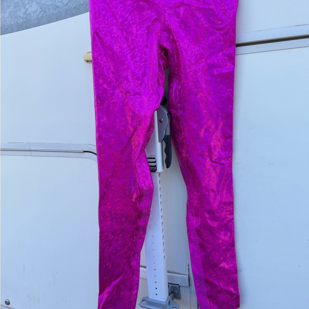 Sea Dragon Studio Men's Shimmering Fractal Flamingo Leggings